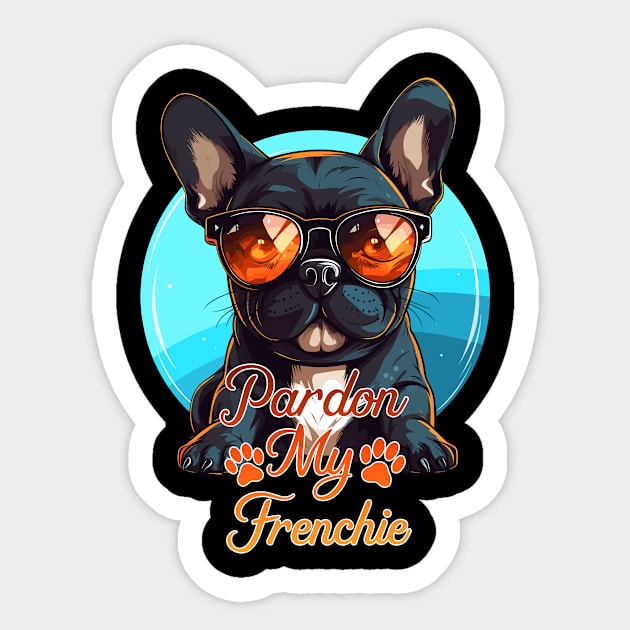 Pardon My Frenchie French Bulldog for Men Women Dog Lovers Sticker by Vermilion Seas